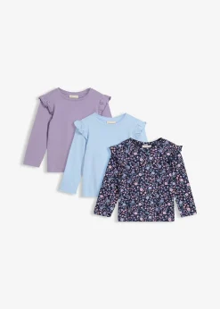 Lot de 3 T-shirts manches longues 100% coton