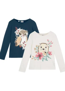 Lot de 2 T-shirts manches longues 100% coton