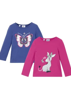 Lot de 2 T-shirts manches longues 100% coton