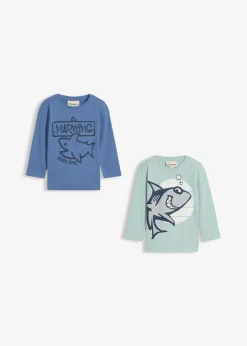 Lot de 2 T-shirts manches longues 100% coton