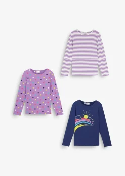 Lot de 3 T-shirts manches longues 100% coton