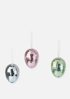 Lot de 3 œufs déco brillants