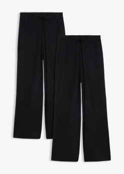 Lot de 2 pantalons en jersey côtelé
