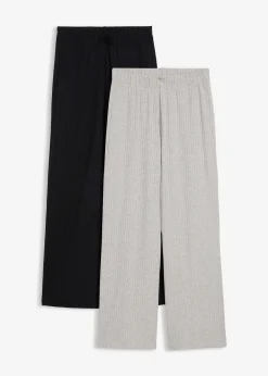 Lot de 2 pantalons en jersey côtelé