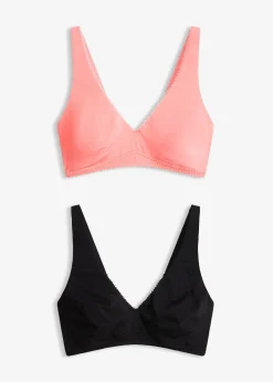 Lot de 2 soutiens-gorge bralette coton sans armatures