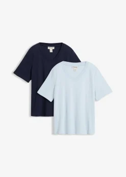 Lot de 2 T-shirts en jersey épais 100% coton
