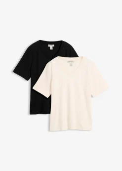 Lot de 2 T-shirts en jersey épais 100% coton