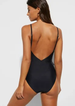 Maillot 1 pièce à découpe et volants
