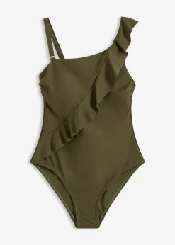 Maillot 1 pièce asymétrique à bretelle amovible