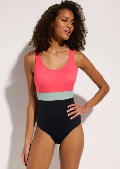 Maillot 1 pièce séchage rapide, color-block