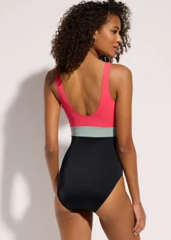 Maillot 1 pièce séchage rapide, color-block