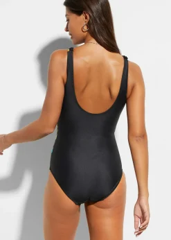 Maillot 1 pièce sculptant à volants, maintien modéré