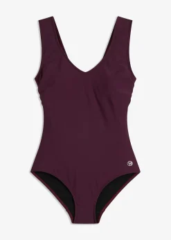 Maillot 1 pièce sculptant à col en V, maintien modéré