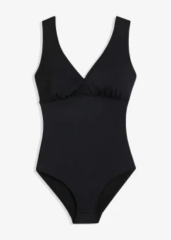 Maillot 1 pièce sculptant à col en V, maintien modéré