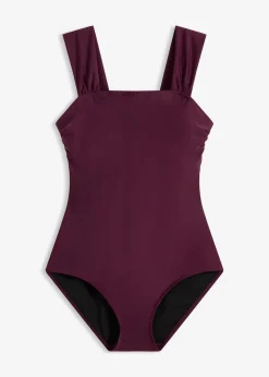 Maillot 1 pièce sculptant à bretelles larges, maintien modéré