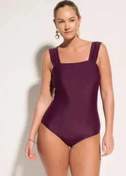 Maillot 1 pièce sculptant à bretelles larges, maintien modéré