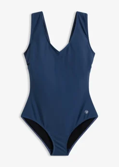 Maillot 1 pièce sculptant à col en V, maintien modéré