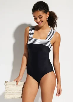 Maillot 1 pièce sculptant à bretelles larges, maintien modéré