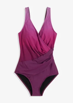 Maillot 1 pièce sculptant effet croisé, maintien modéré
