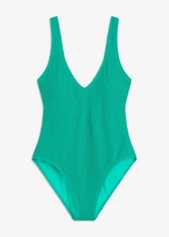Maillot 1 pièce texturé et décolleté