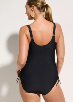 Maillot 1 pièce sculptant avec laçages, maintien léger