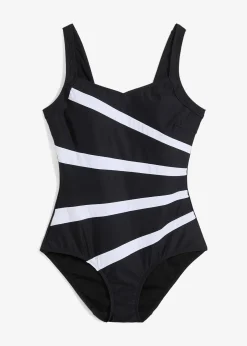 Maillot sculptant à empiècement, maintien modéré