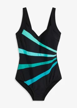 Maillot sculptant à empiècement, maintien modéré