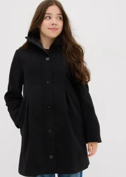 Manteau à capuche et pinces, forme trapèze