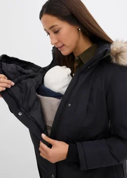Manteau de grossesse 3-en-1 coupe-vent et imperméable avec fonction portage