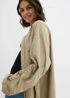 Manteau léger avec col en bord-côtes