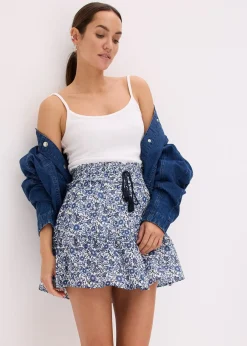 Mini-jupe bohème en coton léger