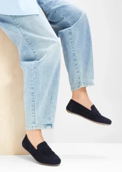 Mocassins en cuir velours