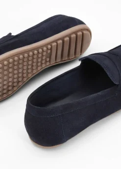 Mocassins en cuir velours