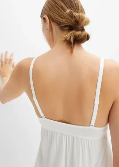 Nuisette en viscose avec broderies anglaises