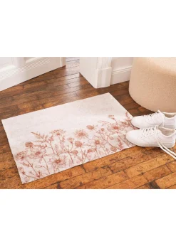 Paillasson lavable à motif floral