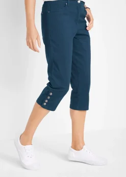 Pantacourt en coton avec taille élastique et boutons