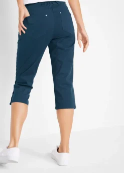 Pantacourt en coton avec taille élastique et boutons