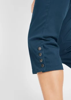 Pantacourt en coton avec taille élastique et boutons