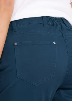 Pantacourt en coton avec taille élastique et boutons
