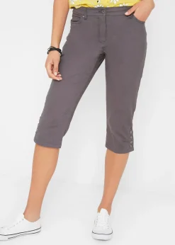 Pantacourt en coton avec taille élastique et boutons