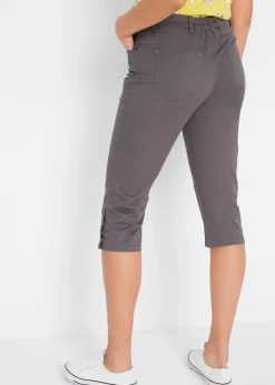 Pantacourt en coton avec taille élastique et boutons