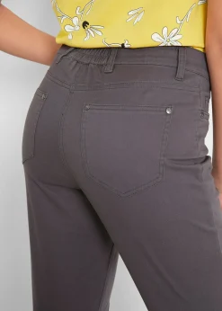 Pantacourt en coton avec taille élastique et boutons
