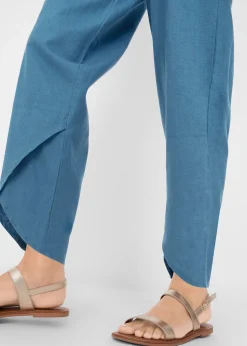 Pantalon 3/4 aérien en lin mélangé