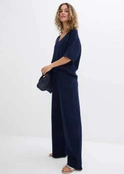 Pantalon 100% coton texturé