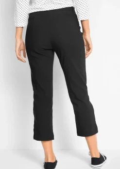 Pantalon 7/8 en bengaline avec taille élastiquée
