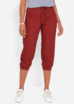 Pantalon 3/4 en lin et coton