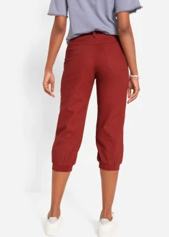 Pantalon 3/4 en lin et coton