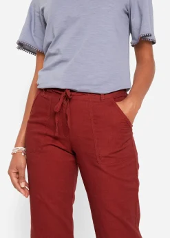 Pantalon 3/4 en lin et coton