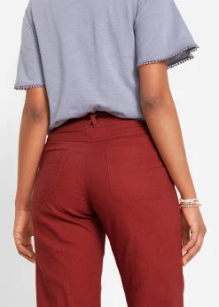Pantalon 3/4 en lin et coton