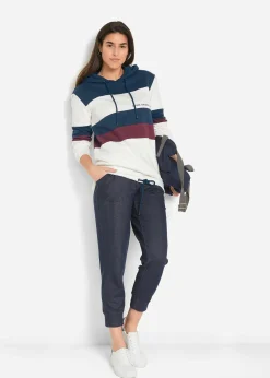 Pantalon 7/8 en molleton aspect jean